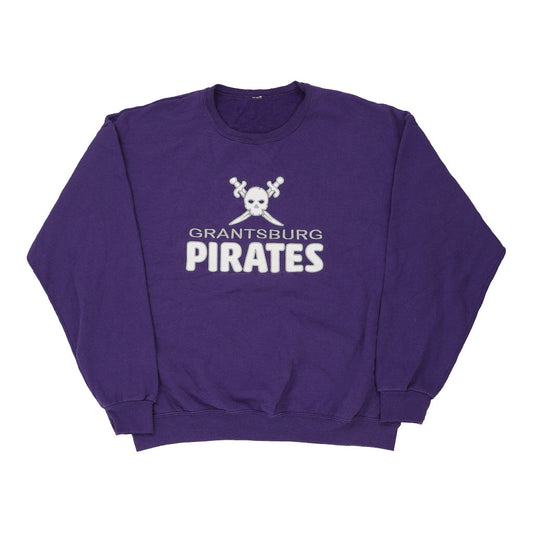 Vintage purple Grantsburg Pirates Unbranded Sweatshirt - mens xx-large