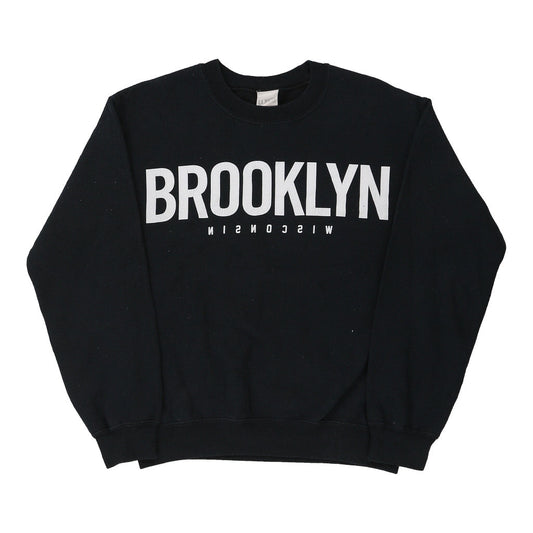Vintage black Brooklyn La Notte Sweatshirt - mens x-small