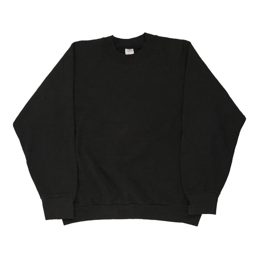 Vintage black Blank Fruit Of The Loom Sweatshirt - mens large