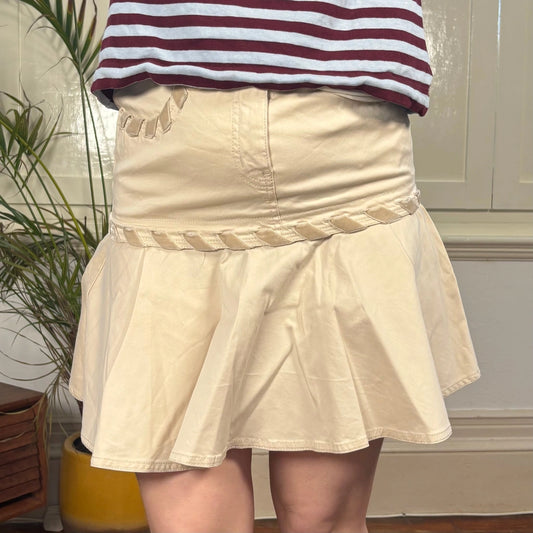 Moschino Jeans Mini Skirt - 30W UK 10 Beige Cotton Blend
