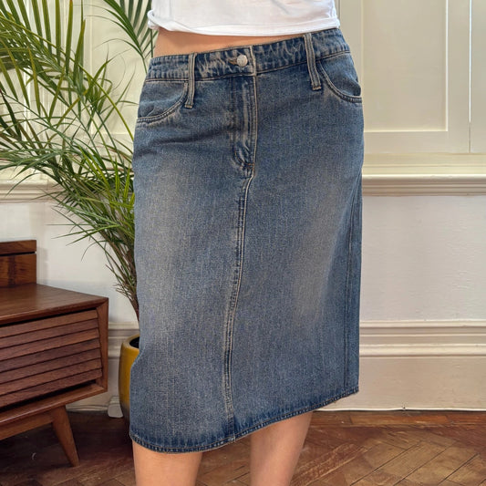 Vintage blue Sasch Denim Skirt - womens 32" waist