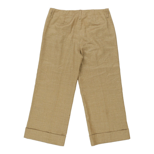 Vintage Capri Ariana Brolli Trousers - 30W UK 8 Gold Cotton Blend