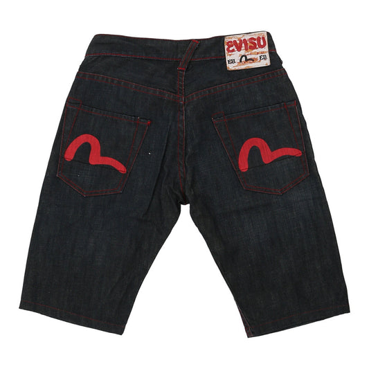 Vintage Evisu Denim Shorts - 28W UK 8 Dark Wash Cotton