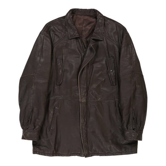Vintage brown Unbranded Leather Jacket - mens xx-large