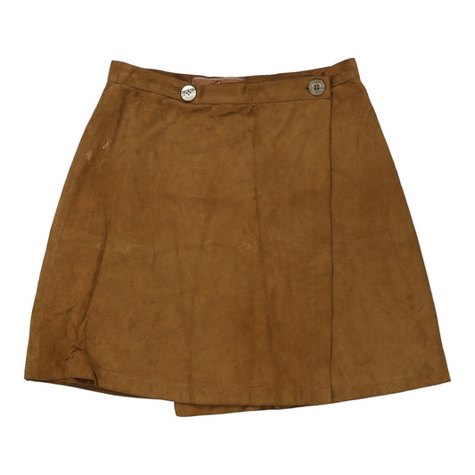 Vintage Unbranded Mini Skirt - 30W UK 10 Brown Suede