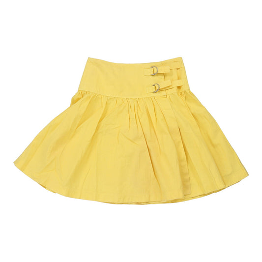 Vintage Gas Mini Skirt - 24W UK 4 Yellow Cotton