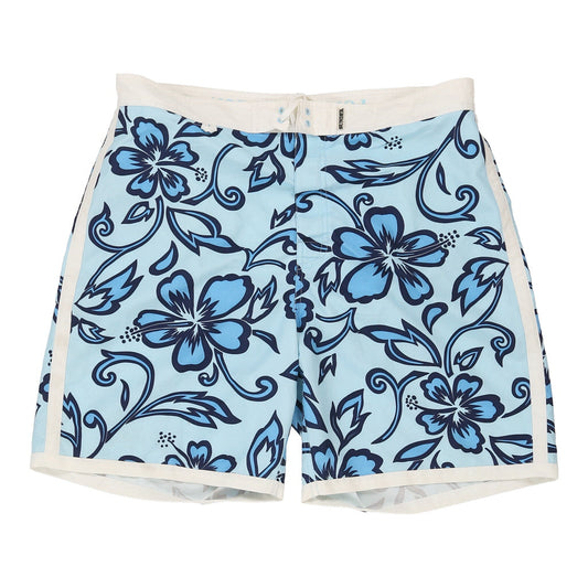 Vintage Board Sundek Floral Swim Shorts - 38W 8L Blue Polyester