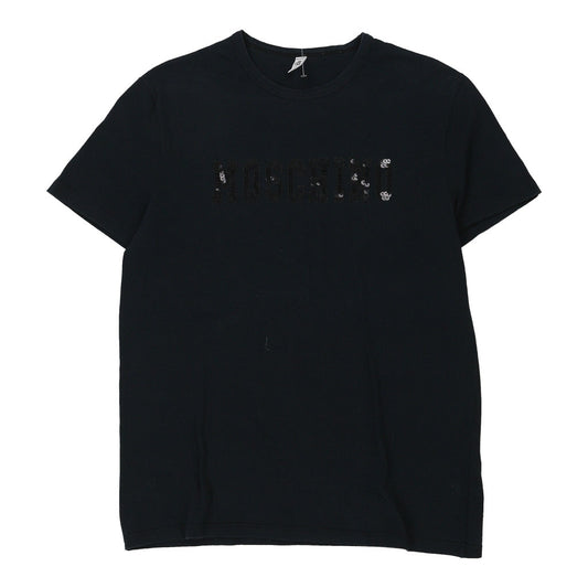 Vintage Moschino Spellout T-Shirt - Large Black Cotton