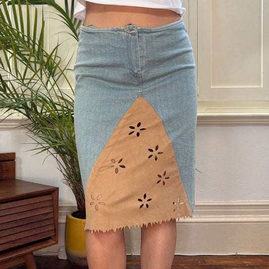 Vintage light wash Cocanuda Denim Skirt - womens 28" waist