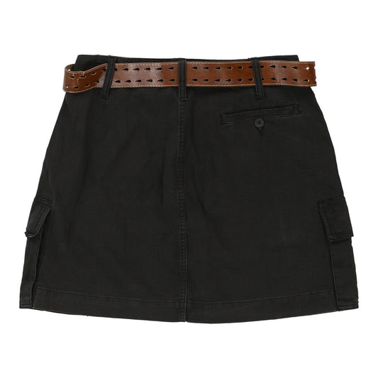 Vintage Rifle Cargo Skirt - 30W UK 10 Black Cotton