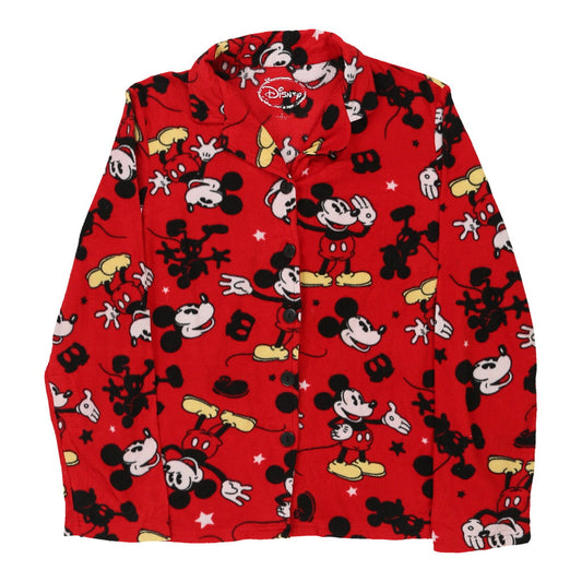 Vintage red Age 12-14 Mickey Mouse Pyjama Top Disney Fleece - girls large