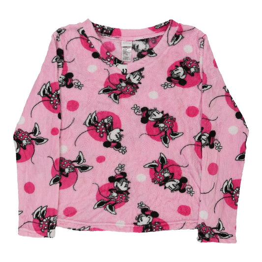 Vintage pink Minnie Mouse Pyjama Top Disney Fleece - womens small