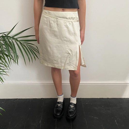 Vintage cream Unbranded Mini Skirt - womens 32" waist