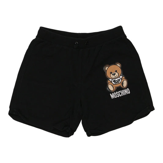 Vintage Age 14 Moschino Graphic Shorts - Large Black Cotton Blend