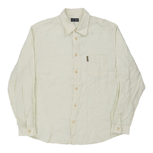 Vintage Armani Jeans Shirt - 3XL Beige Cotton
