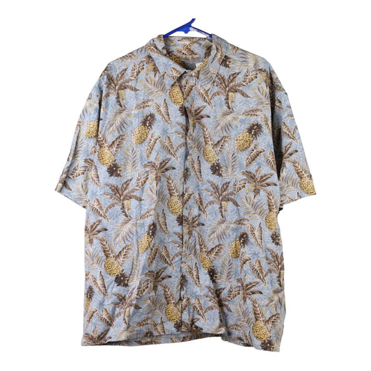 Vintage Hollis River Floral Hawaiian Shirt - 2XL Blue Viscose Blend