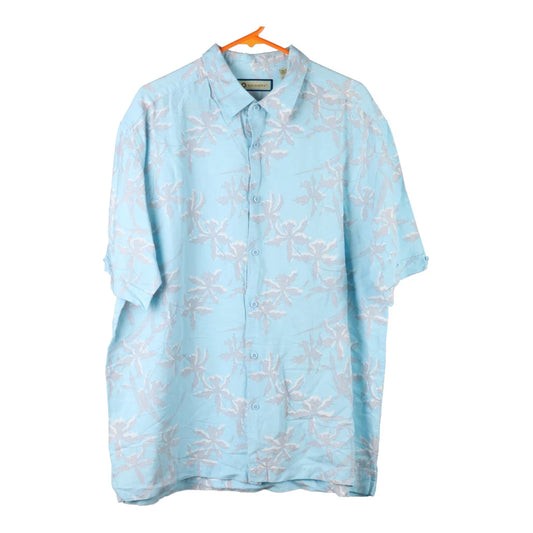 Vintage Havanera Floral Hawaiian Shirt - XL Blue Viscose Blend
