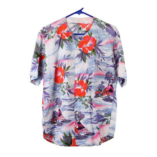 Vintage Unbranded Graphic Hawaiian Shirt - Large Multicoloured Viscose Blend