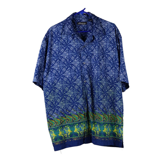 Vintage No Boundaries Hawaiian Shirt - XL Navy Viscose Blend