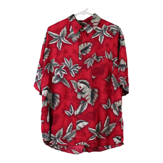 Vintage Solutions Floral Hawaiian Shirt - 2XL Red Viscose Blend