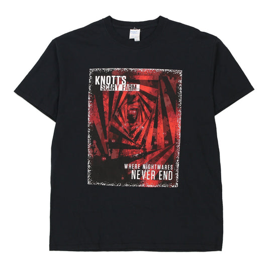 Vintage black Knott's Scary Farm Port & Company T-Shirt - mens large