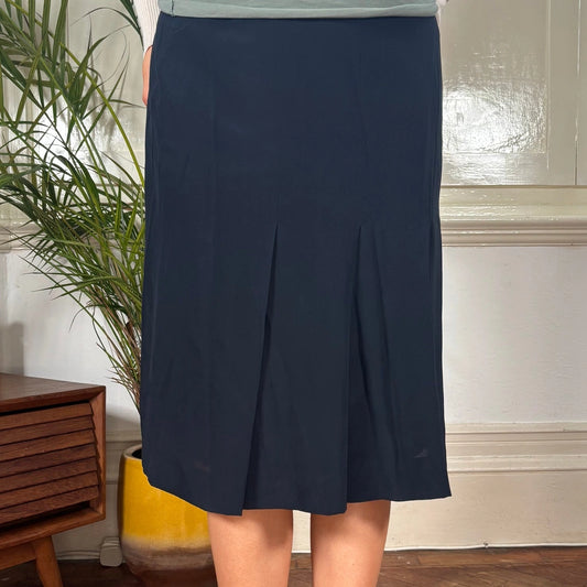 Vintage navy Marina Rinaldi Pleated Skirt - womens 29" waist