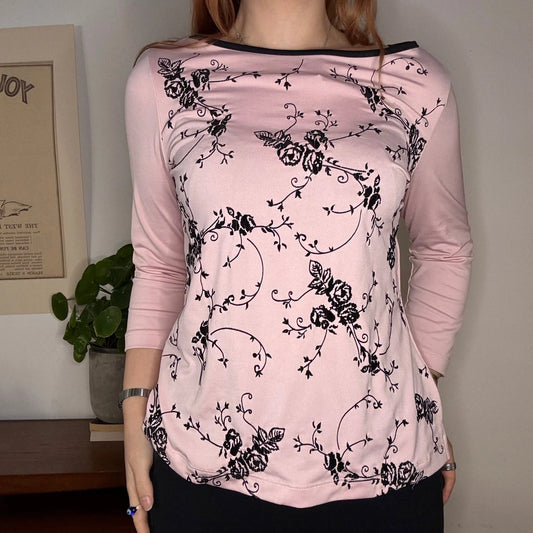 Vintage pink Avenue Of The Stars Long Sleeve Top - womens large