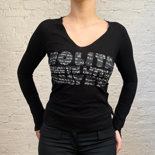 Vintage black Nolita Long Sleeve Top - womens small