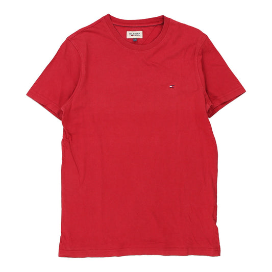 Vintage Hilfiger Denim T-Shirt - Small Red Cotton