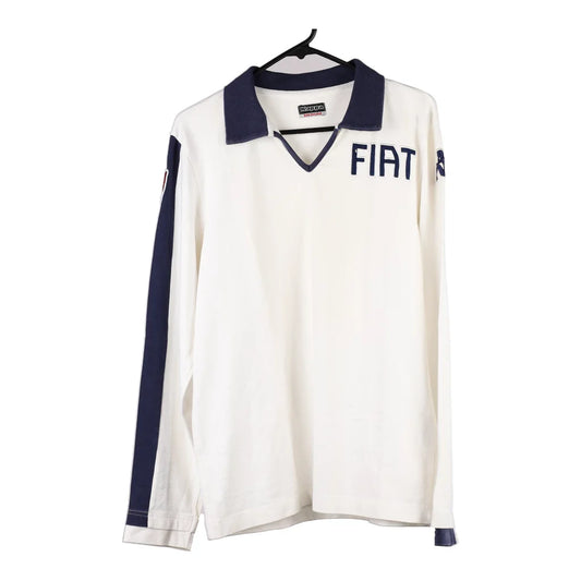 Vintage white Italy Kappa Long Sleeve Polo Shirt - mens medium