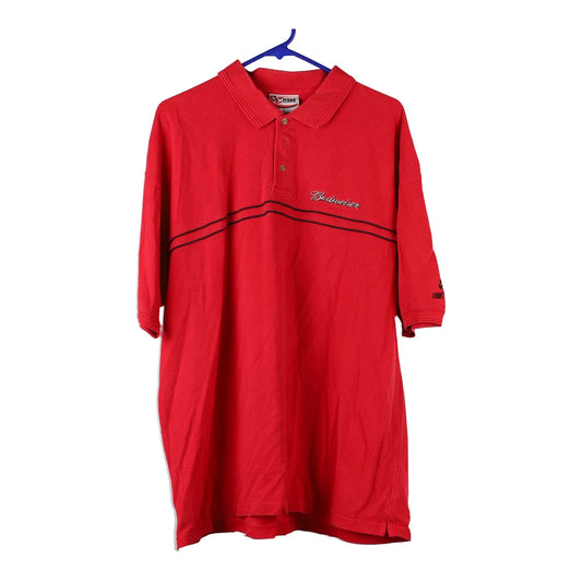 Vintage Budweiser Chase Authentics Nascar Polo Shirt - XL Red Cotton