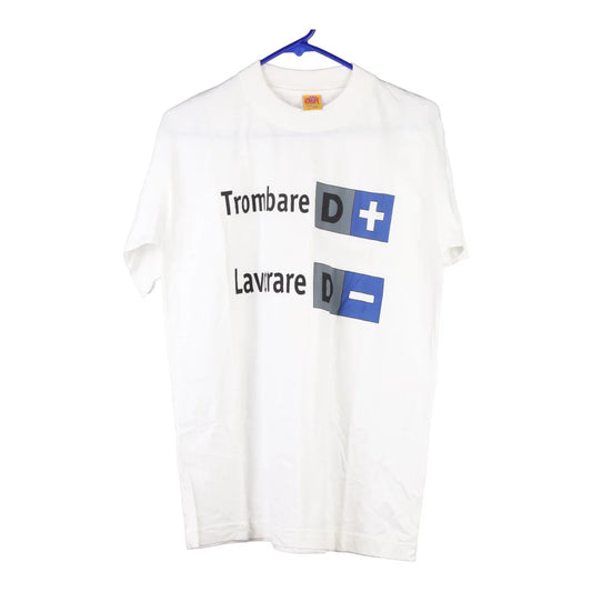 Vintage white Europe T-Shirt - mens medium