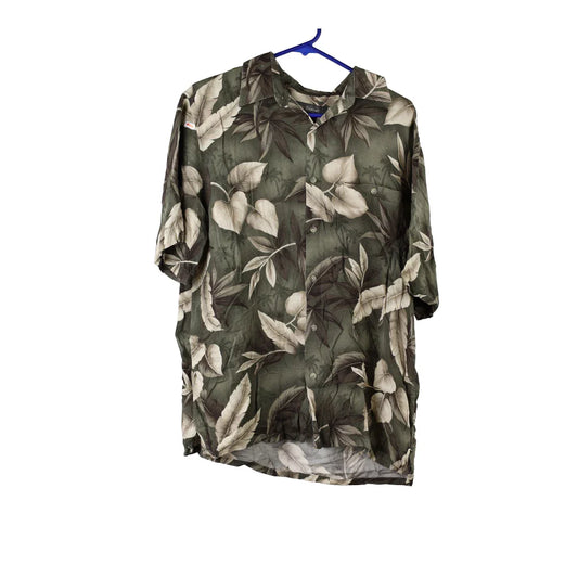 Vintage khaki Croft & Barrow Hawaiian Shirt - mens medium