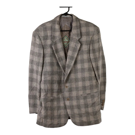 Vintage Glengarry'S Checked Blazer - Medium Grey Wool Blend