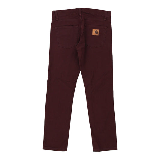 Vintage Rebel Carhartt Trousers - 30W UK 8 Burgundy Cotton
