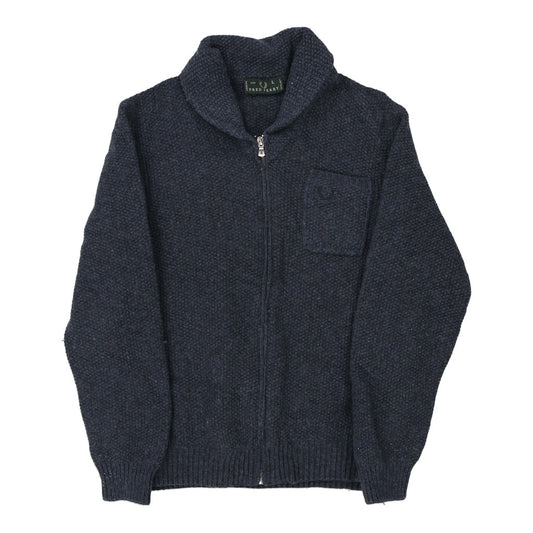 Vintage Fred Perry Zip Up - Large Grey Wool Blend
