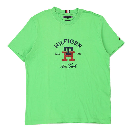 Vintage Tommy Hilfiger Graphic T-Shirt - XL Green Cotton