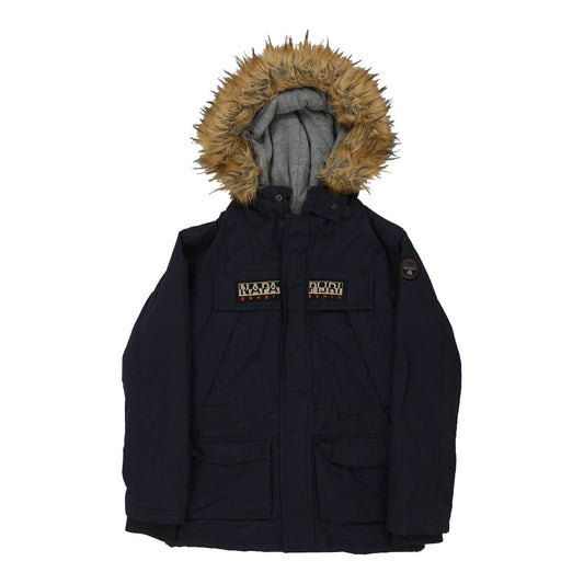 Vintage Age 14 Napapijri Coat - Medium Navy Nylon