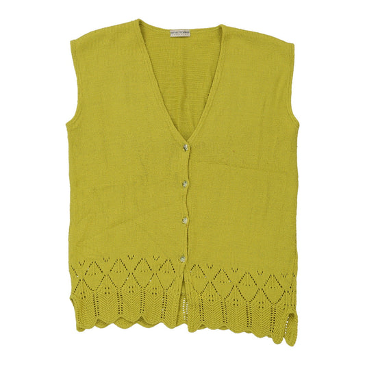 Vintage Emporio Armani Sweater Vest - XL Green Wool Blend