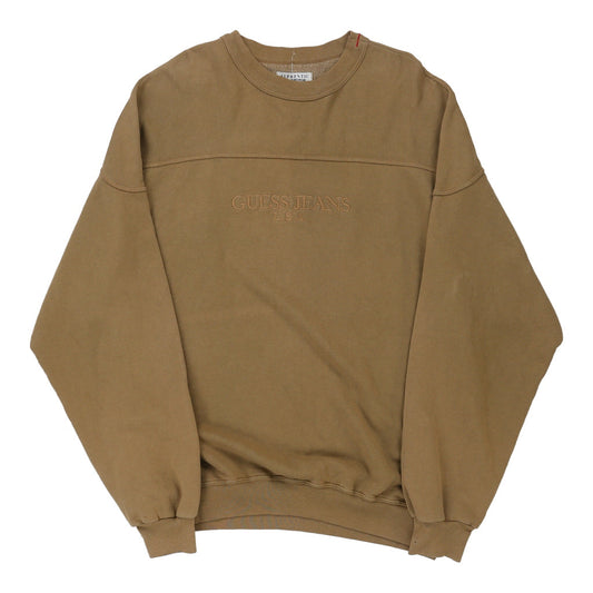 Vintage beige Guess Sweatshirt - mens large
