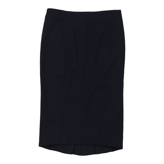 Vintage Emporio Armani Midi Skirt - 27W UK 8 Navy Wool Blend
