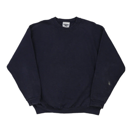 Vintage Lee Sweatshirt - Large Navy Cotton Blend
