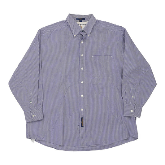 Vintage Tommy Hilfiger Checked Shirt - XL Blue Cotton