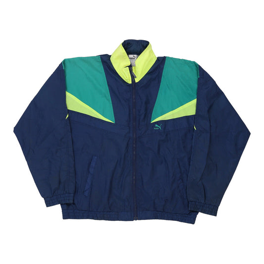 Vintage Puma Track Jacket - Large Blue Polyester