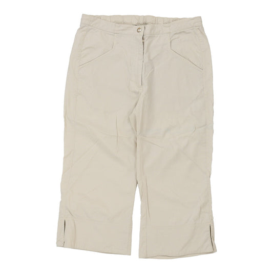 Vintage 3/4 Length Champion Shorts - Large Beige Cotton