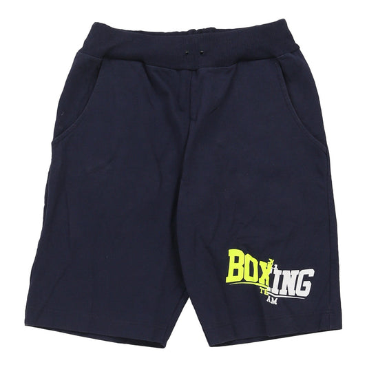 Vintage Boxing Spellout Sport Shorts - Medium Navy Cotton