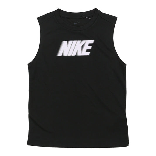 Vintage Age 11-12 Nike Spellout Sports Top - Medium Black Polyester