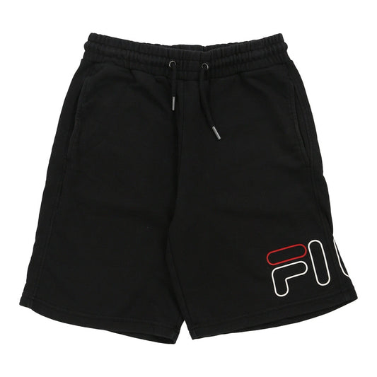 Vintage Fila Spellout Sport Shorts - Medium Black Cotton