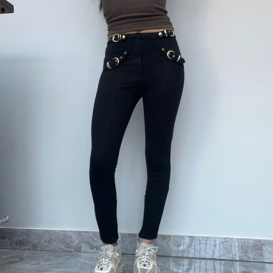 Versace Jeans Couture Trousers - 24W UK 4 Black Cotton