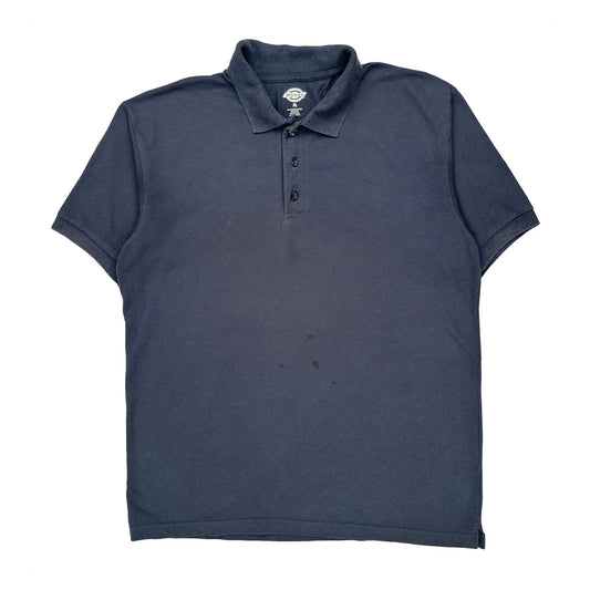 Dickies Polo Shirt - XL Navy Cotton Blend